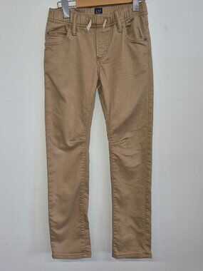 Gap Kids Khaki Pull On Slim Pants Boys Large Stretch Jogger Chinos